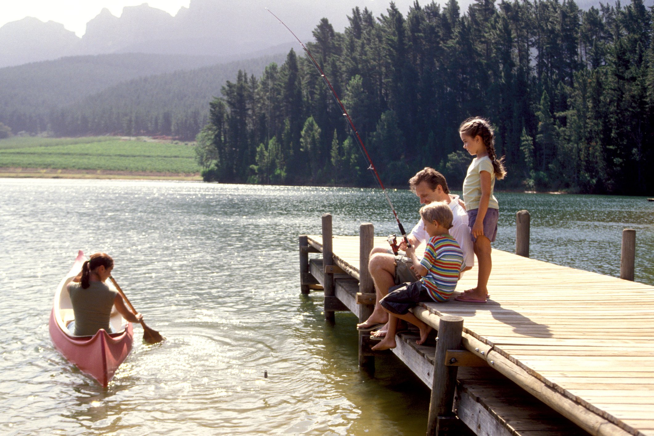 Family recreation at lake